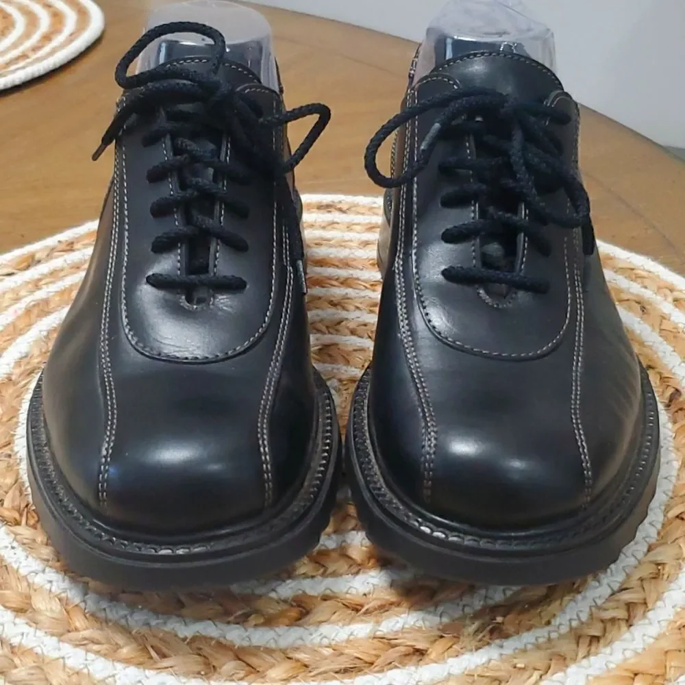 BASS Messanger Black Leather Lace-up Casual Shoes, Nwot 7.5